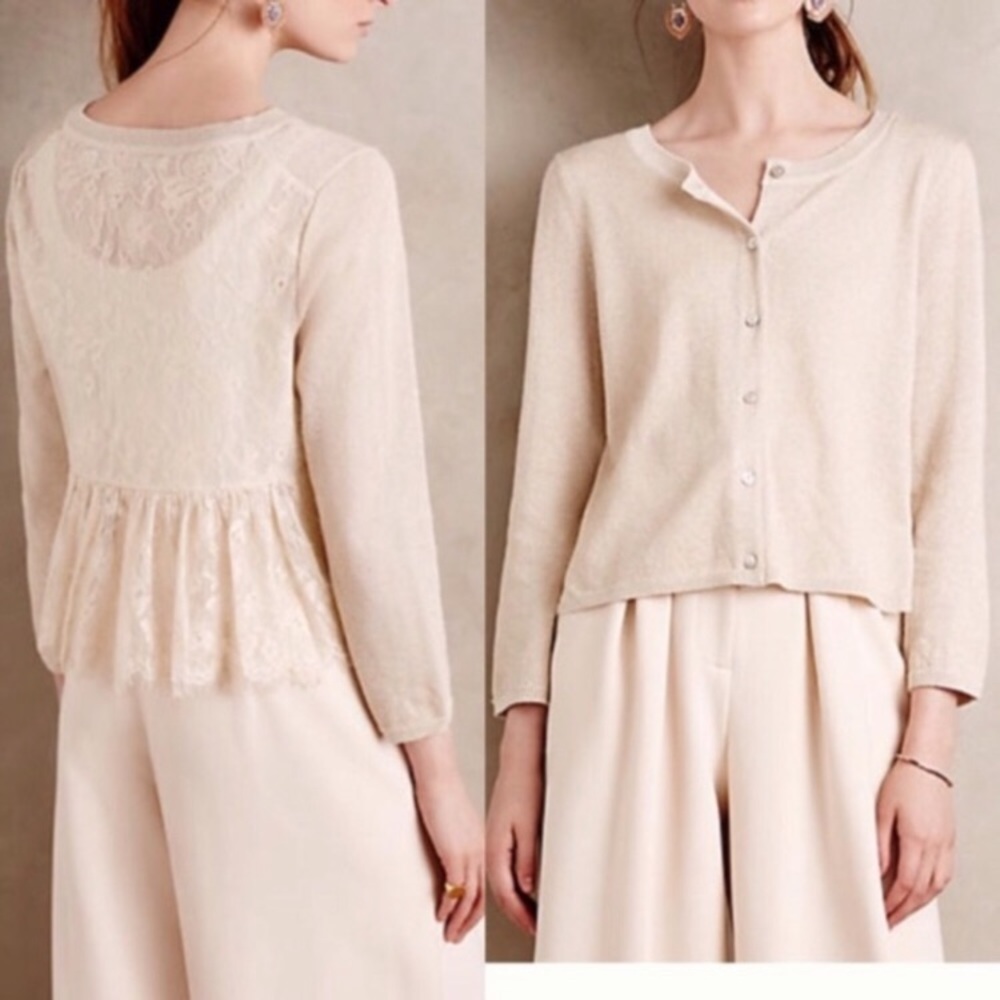Anthropologie lace back cardigan xs